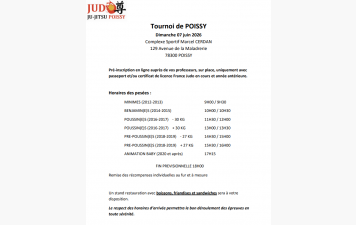 🥋 Dernière compétition de la saison : tournoi amical à Poissy !