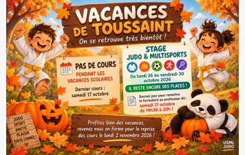 🍂 Vacances de la Toussaint et stage Judo &amp; Multisports 🥋