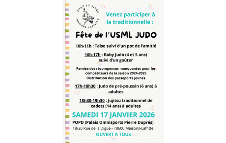 Fête du club – Rendez-vous les 17 et 18 janvier 2026 🎉🥋